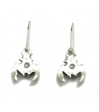 E000705 Sterling silver earrings solid 925 Scorpions  with 4.5mm round cubic zirconia Empress